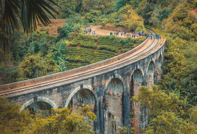Nine Arch Bridge curving through the hills of Ella, Sri Lanka